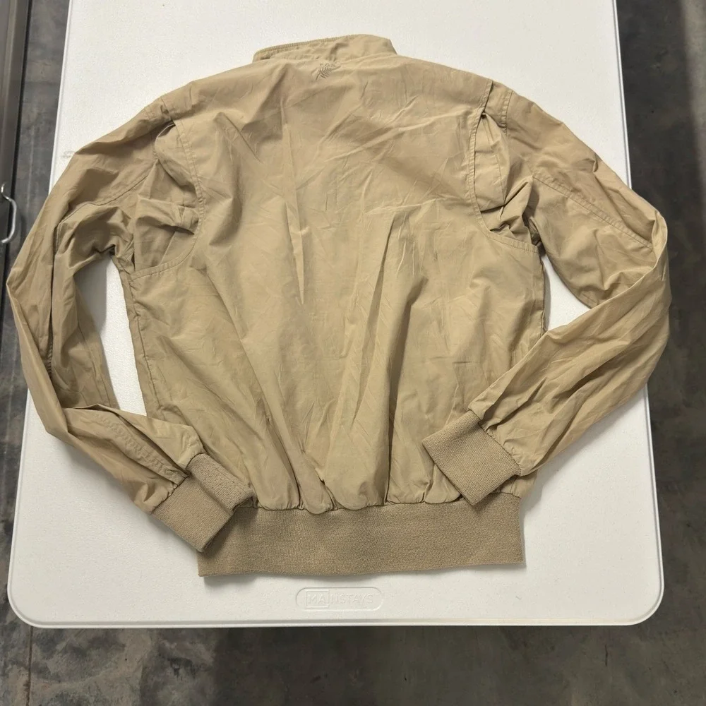 Polo Garage Bomber Jacket Mens M Tan Excellent Harrington Marine League Crest